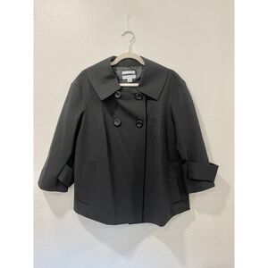 Black wool Pendleton trench coat